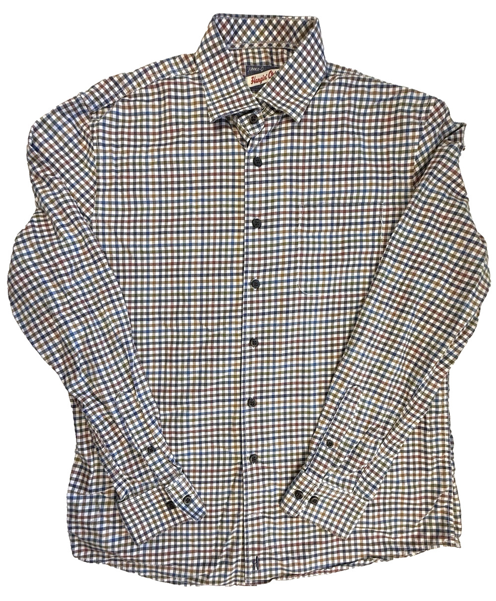 Johnnie-O Hangin Out Todd Evergreen plaid shirt medium Preppy Casual Coastal